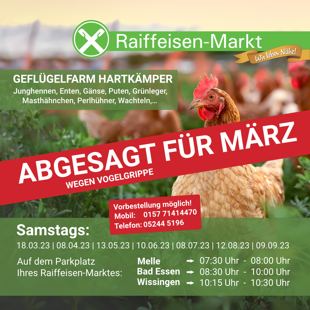Geflügelwagen abgesagt